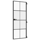 vidaXL fekete edzett üveg és alumínium vékony beltéri ajtó 83x201,5 cm