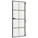 vidaXL fekete edzett üveg és alumínium vékony beltéri ajtó 83x201,5 cm
