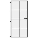 vidaXL fekete edzett üveg és alumínium vékony beltéri ajtó 93x201,5 cm