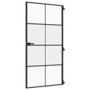 vidaXL fekete edzett üveg és alumínium beltéri ajtó 102,5x201,5 cm