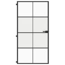 vidaXL fekete edzett üveg és alumínium beltéri ajtó 102,5x201,5 cm