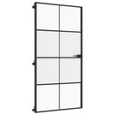 vidaXL fekete edzett üveg és alumínium beltéri ajtó 102,5x201,5 cm