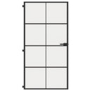 vidaXL fekete edzett üveg és alumínium beltéri ajtó 102,5x201,5 cm