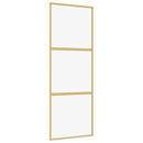 vidaXL aranyszínű átlátszó ESG üveg és alumínium tolóajtó 76 x 205 cm