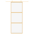 vidaXL aranyszínű átlátszó ESG üveg és alumínium tolóajtó 76 x 205 cm