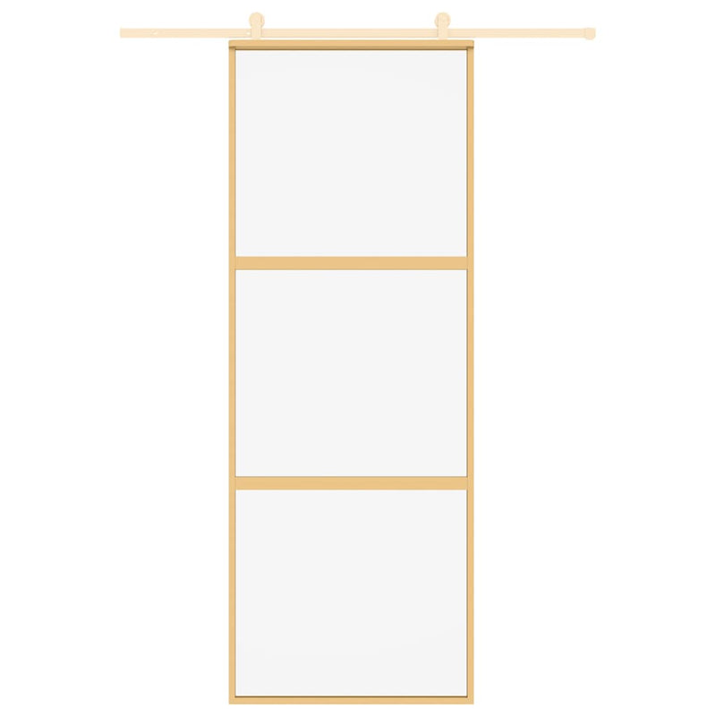 vidaXL aranyszínű átlátszó ESG üveg és alumínium tolóajtó 76 x 205 cm