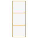 vidaXL aranyszínű átlátszó ESG üveg és alumínium tolóajtó 76 x 205 cm
