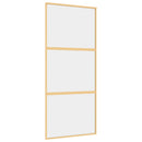 vidaXL aranyszínű átlátszó ESG üveg és alumínium tolóajtó 90 x 205 cm