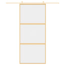vidaXL aranyszínű átlátszó ESG üveg és alumínium tolóajtó 90 x 205 cm