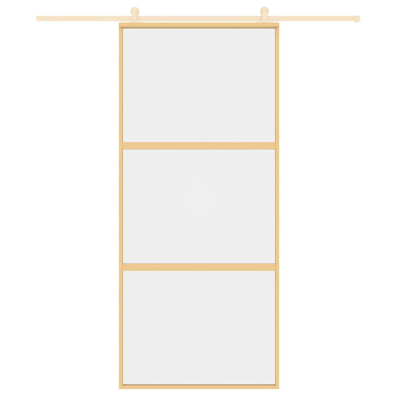 vidaXL aranyszínű átlátszó ESG üveg és alumínium tolóajtó 90 x 205 cm
