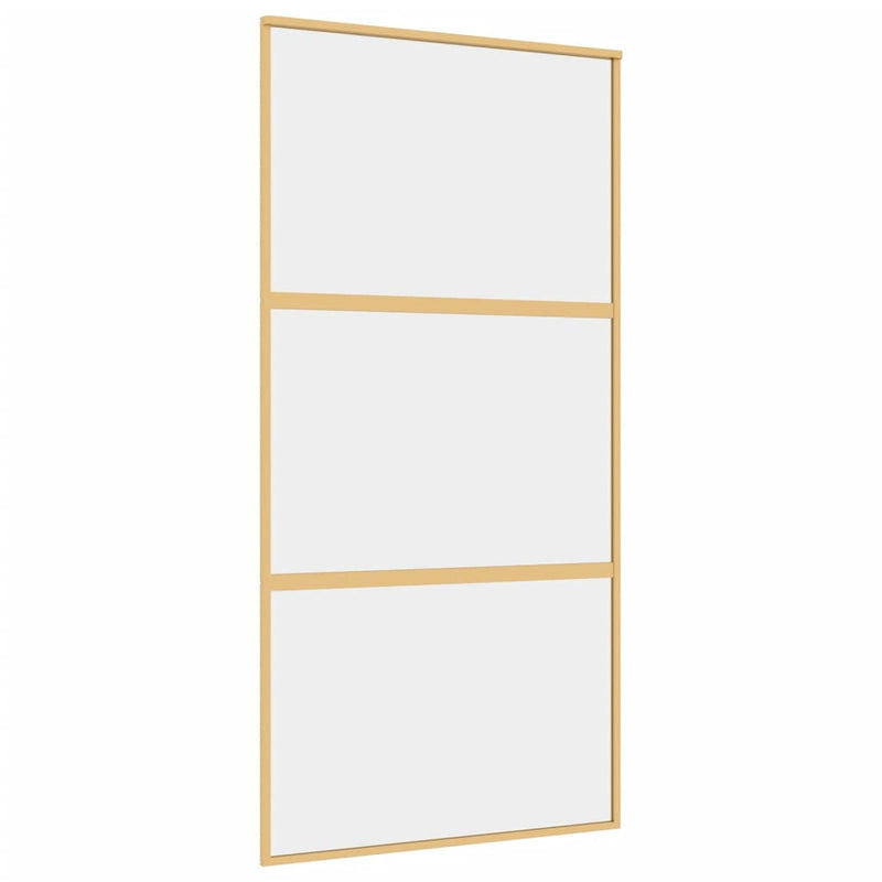 vidaXL aranyszínű átlátszó ESG üveg és alumínium tolóajtó 102,5x205 cm