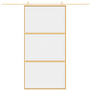 vidaXL aranyszínű átlátszó ESG üveg és alumínium tolóajtó 102,5x205 cm