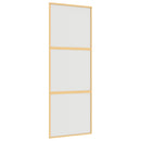 vidaXL aranyszínű ESG tejüveg és alumínium tolóajtó 76 x 205 cm