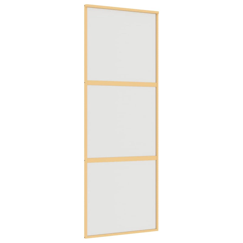 vidaXL aranyszínű ESG tejüveg és alumínium tolóajtó 76 x 205 cm