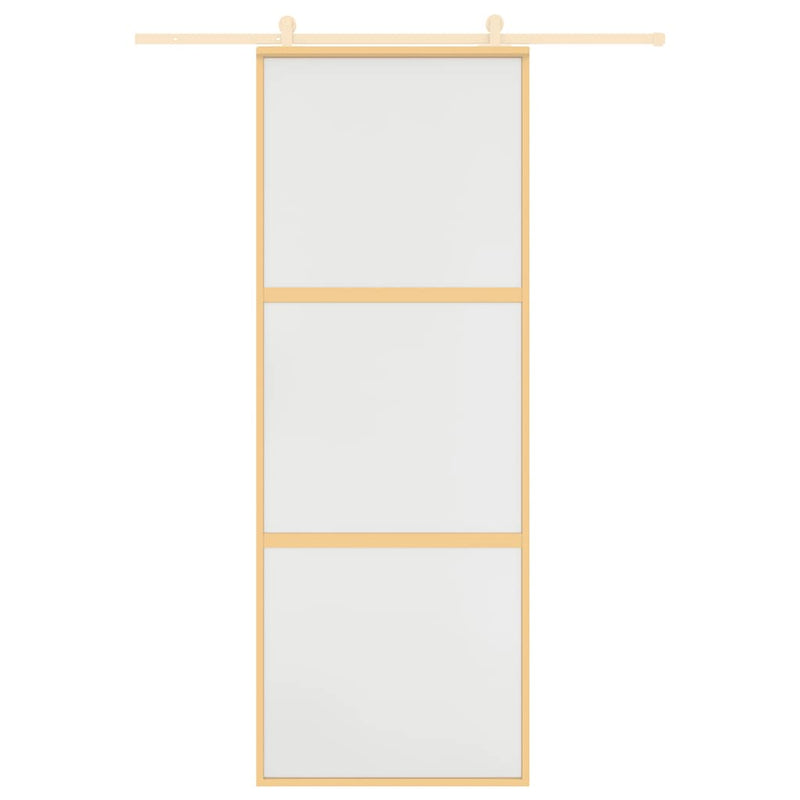 vidaXL aranyszínű ESG tejüveg és alumínium tolóajtó 76 x 205 cm