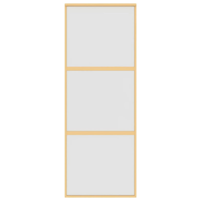 vidaXL aranyszínű ESG tejüveg és alumínium tolóajtó 76 x 205 cm