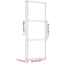 vidaXL aranyszínű ESG tejüveg és alumínium tolóajtó 76 x 205 cm