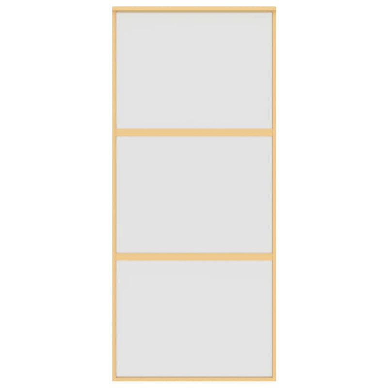 vidaXL aranyszínű ESG tejüveg és alumínium tolóajtó 90 x 205 cm