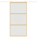 vidaXL aranyszínű ESG tejüveg és alumínium tolóajtó 102,5 x 205 cm