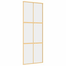 vidaXL aranyszínű átlátszó ESG üveg és alumínium tolóajtó 76 x 205 cm