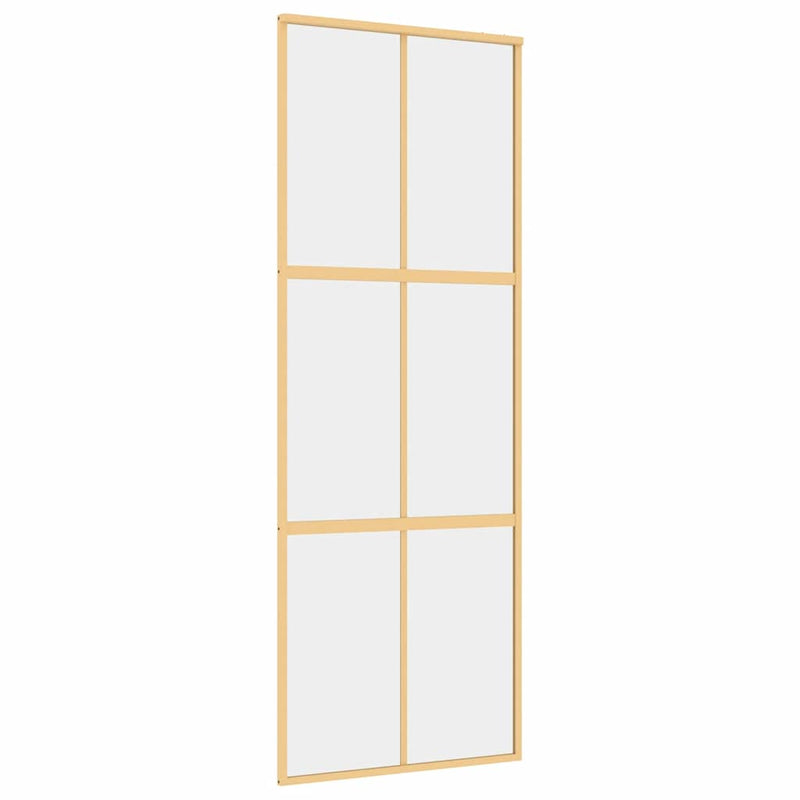 vidaXL aranyszínű átlátszó ESG üveg és alumínium tolóajtó 76 x 205 cm