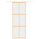 vidaXL aranyszínű átlátszó ESG üveg és alumínium tolóajtó 76 x 205 cm