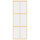 vidaXL aranyszínű átlátszó ESG üveg és alumínium tolóajtó 76 x 205 cm