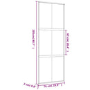 vidaXL aranyszínű átlátszó ESG üveg és alumínium tolóajtó 76 x 205 cm