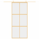 vidaXL aranyszínű átlátszó ESG üveg és alumínium tolóajtó 90 x 205 cm