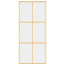 vidaXL aranyszínű átlátszó ESG üveg és alumínium tolóajtó 90 x 205 cm