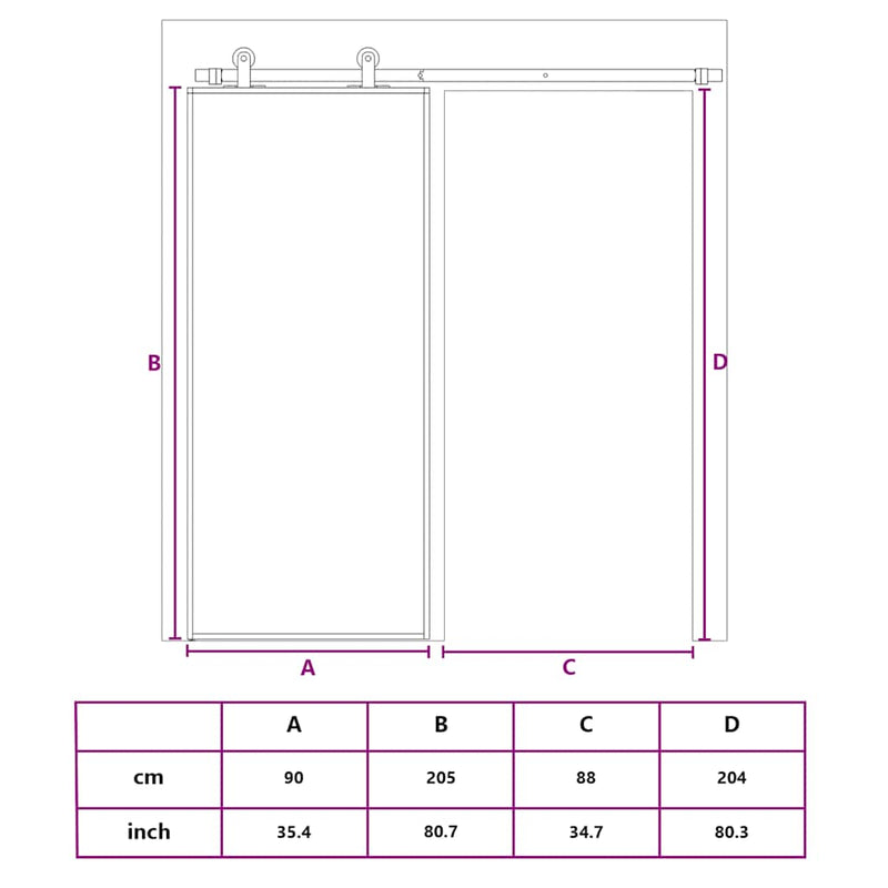 vidaXL aranyszínű átlátszó ESG üveg és alumínium tolóajtó 90 x 205 cm
