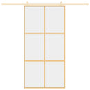 vidaXL aranyszínű átlátszó ESG üveg és alumínium tolóajtó 102,5x205 cm
