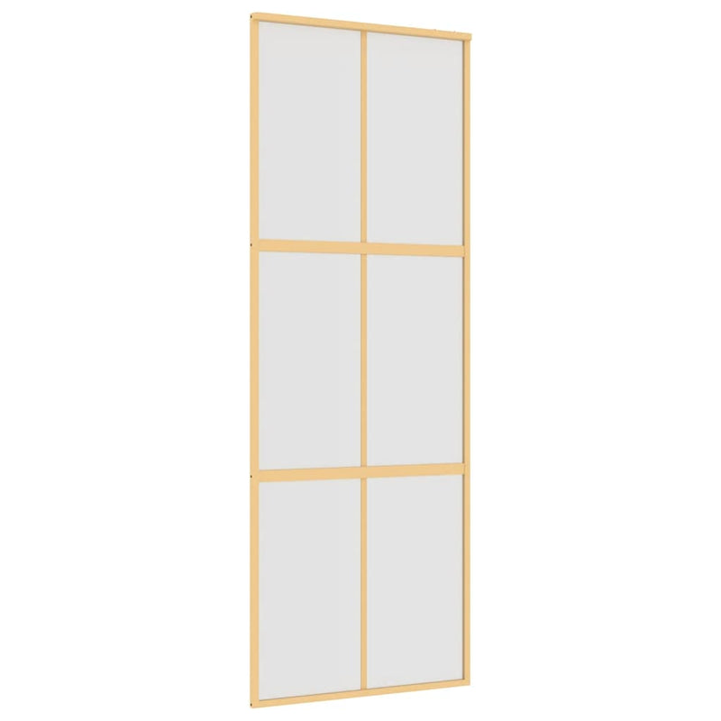 vidaXL aranyszínű ESG tejüveg és alumínium tolóajtó 76 x 205 cm