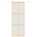 vidaXL aranyszínű ESG tejüveg és alumínium tolóajtó 76 x 205 cm