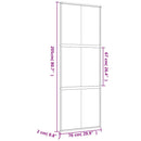 vidaXL aranyszínű ESG tejüveg és alumínium tolóajtó 76 x 205 cm