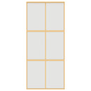 vidaXL aranyszínű ESG tejüveg és alumínium tolóajtó 90 x 205 cm