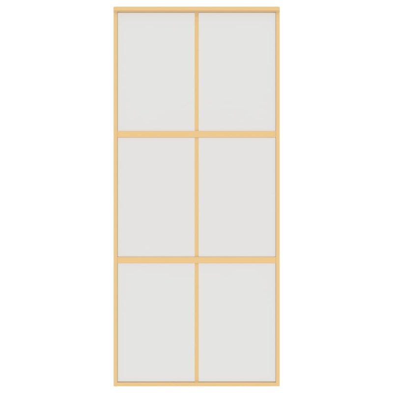 vidaXL aranyszínű ESG tejüveg és alumínium tolóajtó 90 x 205 cm