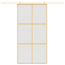 vidaXL aranyszínű ESG tejüveg és alumínium tolóajtó 102,5 x 205 cm