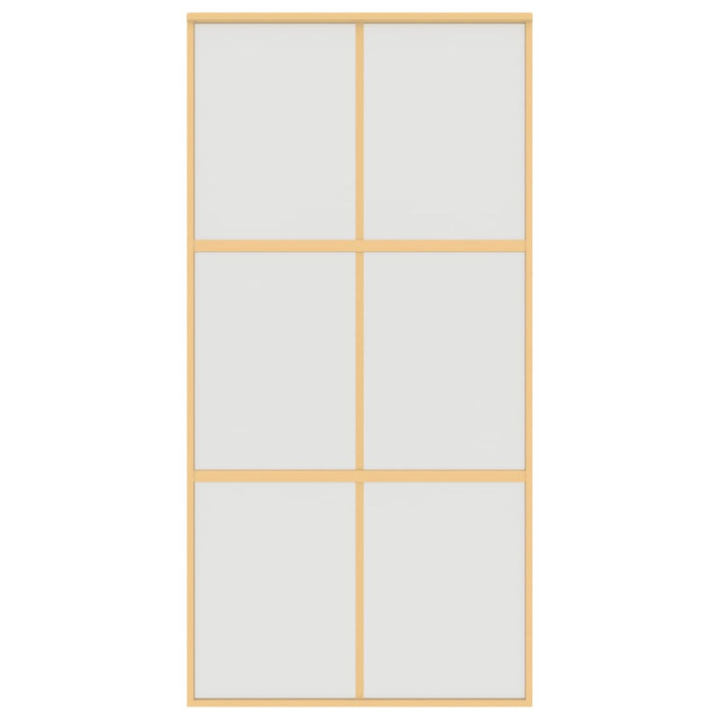 vidaXL aranyszínű ESG tejüveg és alumínium tolóajtó 102,5 x 205 cm