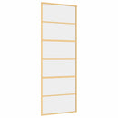 vidaXL aranyszínű átlátszó ESG üveg és alumínium tolóajtó 76 x 205 cm