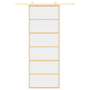 vidaXL aranyszínű átlátszó ESG üveg és alumínium tolóajtó 76 x 205 cm