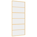 vidaXL aranyszínű átlátszó ESG üveg és alumínium tolóajtó 90 x 205 cm