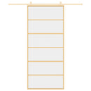 vidaXL aranyszínű átlátszó ESG üveg és alumínium tolóajtó 90 x 205 cm