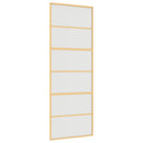 vidaXL aranyszínű ESG tejüveg és alumínium tolóajtó 76 x 205 cm