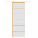 vidaXL aranyszínű ESG tejüveg és alumínium tolóajtó 76 x 205 cm