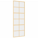 vidaXL aranyszínű átlátszó ESG üveg és alumínium tolóajtó 76 x 205 cm
