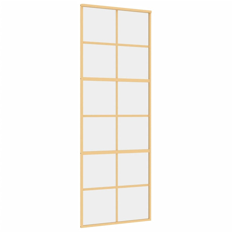 vidaXL aranyszínű átlátszó ESG üveg és alumínium tolóajtó 76 x 205 cm