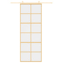 vidaXL aranyszínű átlátszó ESG üveg és alumínium tolóajtó 76 x 205 cm
