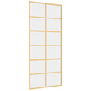 vidaXL aranyszínű átlátszó ESG üveg és alumínium tolóajtó 90 x 205 cm