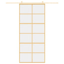 vidaXL aranyszínű átlátszó ESG üveg és alumínium tolóajtó 90 x 205 cm